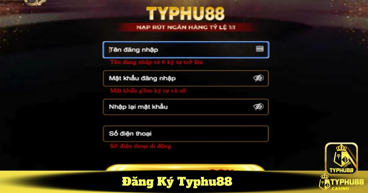 Một số lưu ý khi đăng ký Typhu88