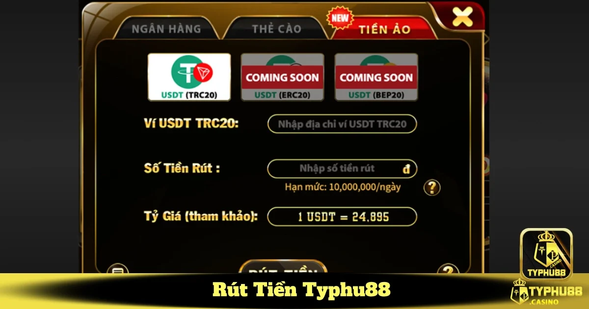 Hướng dẫn rút tiền Typhu88